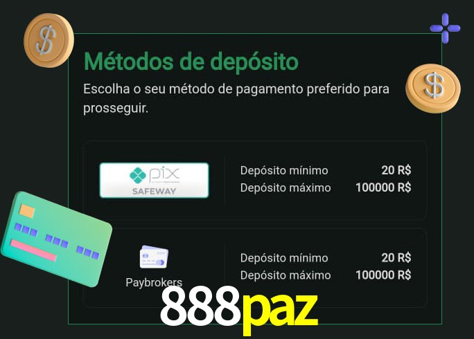 O cassino 888paz oferece uma grande variedade de métodos de pagamento